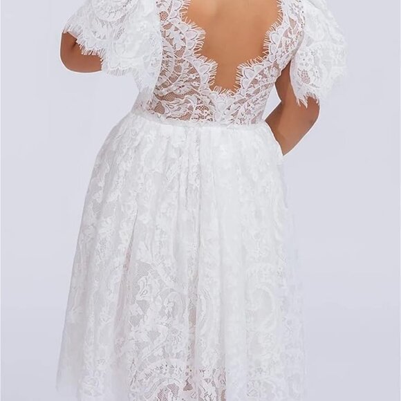 Baby Toddler Flutter Sleeve Lace Back Tulle - Picture 2 of 4